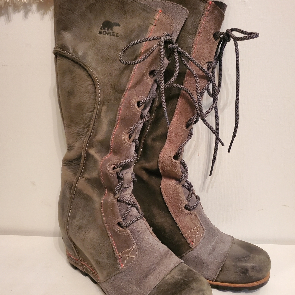 Sorel Cate the Great leather wedge tall boot